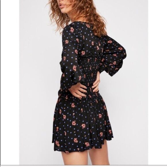 Free People Two Faces Long Sleeve Black Mini Dress Medium NWT - Picture 9 of 16